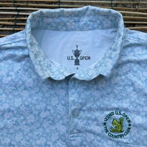 U.S. Open 122nd The Country Club Golf Polo Shirt Men's Small‎ Blue Floral